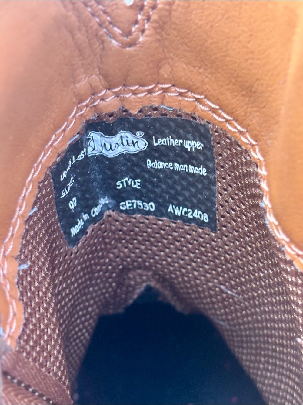 Justin Boots Brown blue Western Leather Pull On Embroidered Men's 10D Cowboy - Picture 8 of 10